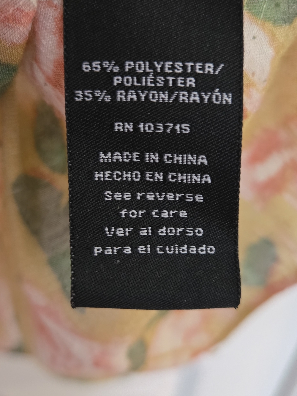 Floral Smocked Mustard Tunic with Pink Rose Print - Picture 5 of 6